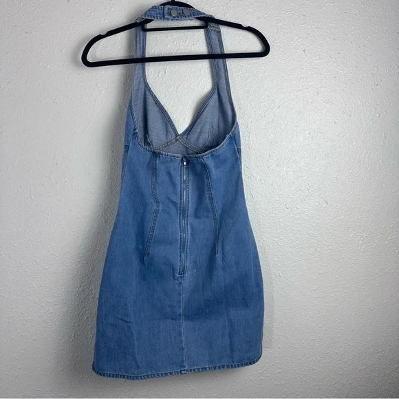 Gilli Women's Blue Denim Halter Overalls - Picture 9 of 11